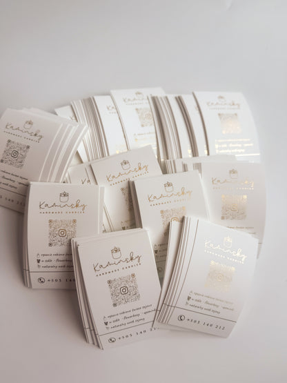 Business cards with metallic print (Gold or Silver)